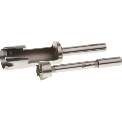 CONDOR FRÉZA NA VYTVÁRANIE ZÁPUSTIEK + FRÉZA NA ODSTRAŇOVANIE HRČÍ/SUKOV V DREVE, 20mm, STOPKA 10mm, 2KS