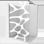 Mexen Kioto Душ стена Walk-in 70 x 200 см, бяла вълна 8 мм, четкова сива стомана (800-070-101-66-97)