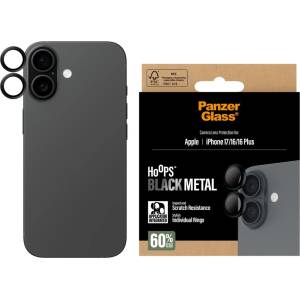 Panzer Протектор за камера PanzerGlass Hoops за iPhone 17/iPhone 16/16 Plus, Black