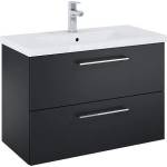 Roca Шкаф Unik Roma Plus Compact, 815 x 395 с 2 чекмеджета и умивалник, черен мат (A852474532)