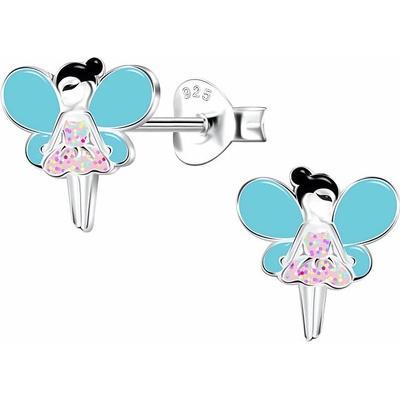 Nefertitis stříbrné náušnice Tyrkysová víla NF51805 9 x 9 mm 0,54 g