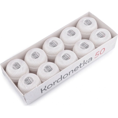 Příze Kordonetka 20 g Varianta: 8002/50 bílá, Balení: 10 ks