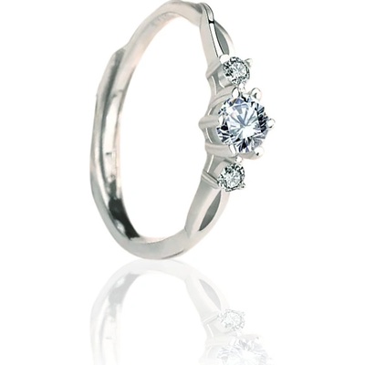 Majya Stříbrný nastavitelný prsten se zirkony SOFIA 10353