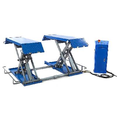 Mobilní 3 tunový nůžkový plně automatický hydraulicko-elektrický auto zvedák, 230V (TrueTech)