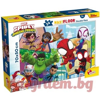 Lisciani Пъзел lisciani 99726 - 24 части - Спайдърмен, Спайди, двулицев пъзел (li99726)