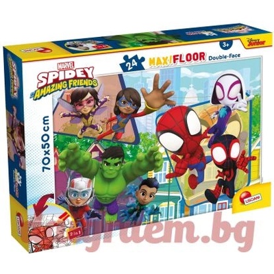 Lisciani Пъзел lisciani 99726 - 24 части - Спайдърмен, Спайди, двулицев пъзел (li99726)