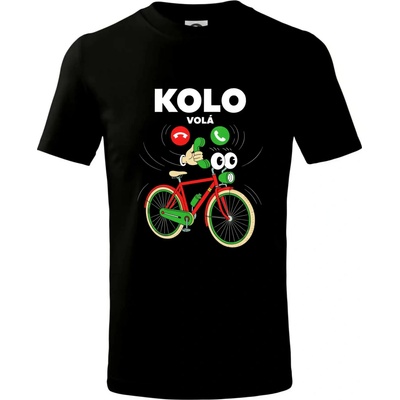Karikatura kolo volá Tričko dětské bavlněné Černá