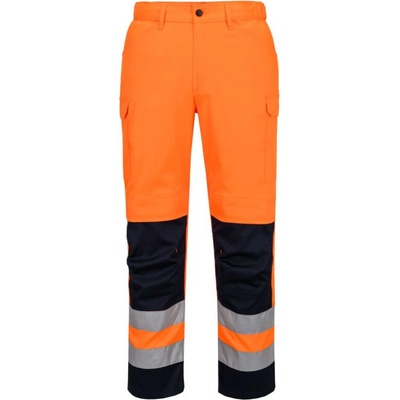 Portwest T143 Mesh Panel Hi-Vis kalhoty do pasu oranžová/navy