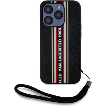 KARL LAGERFELD Калъф Karl Lagerfeld Saffiano Athleisure Stripes Cord iPhone 15 Pro - червен (3666339254629)