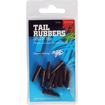 Giants Fishing Prevlek na Závesku Tail Rubbers Green 10 ks
