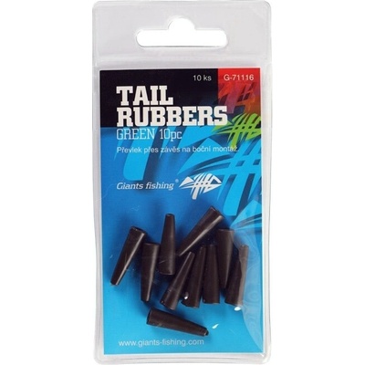 Giants Fishing Prevlek na Závesku Tail Rubbers Green 10 ks