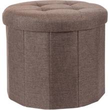 Home Styling Collection Pouf s prošívaným sedadlem OTTOMAN, O 45 x 39 cm, hnědá