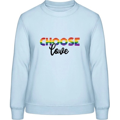 AWDis Dúhová mikina s Nápisom Choose Love nebeská modrá