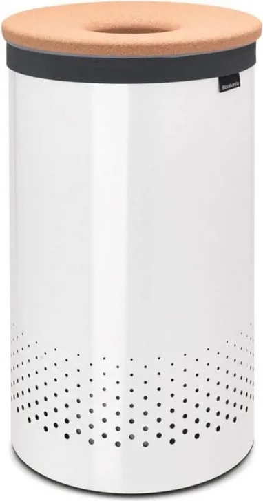 Brabantia Кош за пране 60л, с корков капак, бял, Brabantia (BRAB104404)