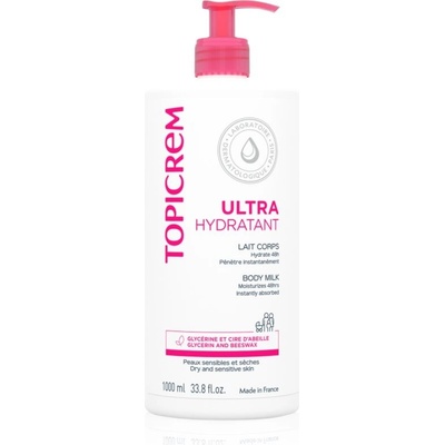 Topicrem UH BODY Ultra-Moisturizing Body Milk hĺbkovo hydratačné telové mlieko pre suchú a citlivú pokožku 1000 ml