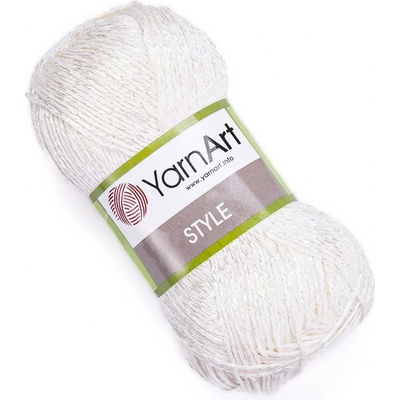 YarnArt Pletací / háčkovací příze STYLE 653 smetanová, jednobarevná, viskózová, 50g/185m