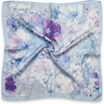 Classic Scarf dámský šátek na krk AZUROVÝ SEN s květy
