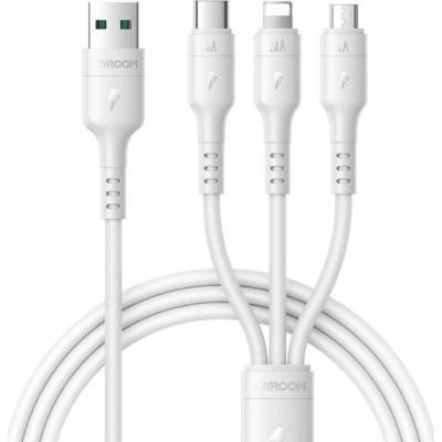 Joyroom S-A61 3v1 USB-A na USB-C / Lightning / micro USB 1,2m bílý