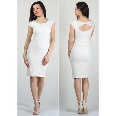 Rumena Бяла рокля от дантела на цветя с панделка на гърба bf rumena