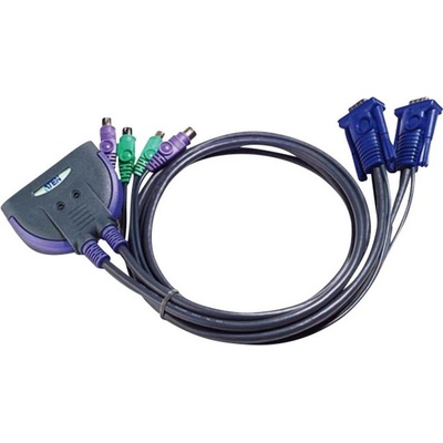 Aten CS-62S KVM přepínač PS/2, 2x PC mini vč. kabeláže 0,9m
