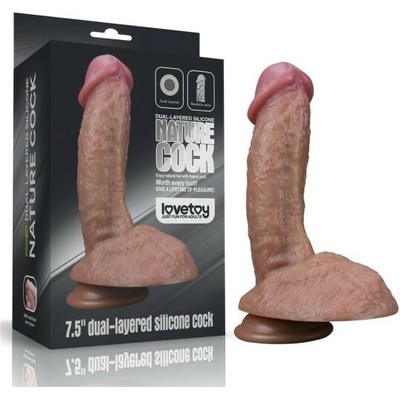 Lovetoy 7.5″ Dual Layered Nature Cock Brown 19,5 cm