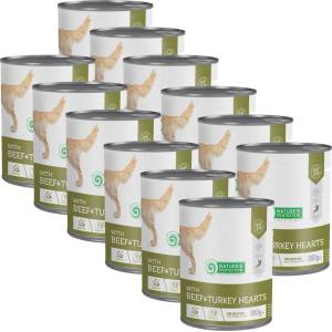 Nature's Protection кучешка възрастен говеждо и пуйка сърца 12 x 800 г