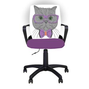 Furnit Детски стол Fly Black Purple Cat