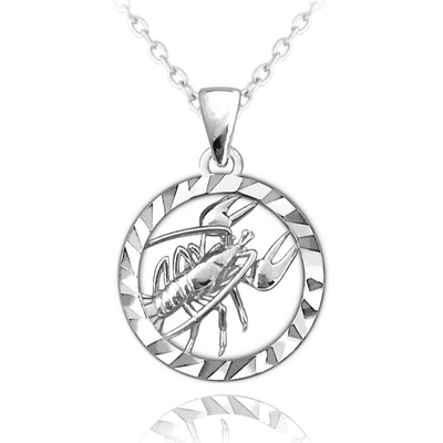 Minet Stříbrný přívěsek s řetízkem Zodiac znamení Rak JMAS9407SN45