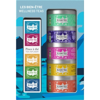 Kusmi Tea Комплект органични чайове Wellness със запарка за чай 5 бр (21172A1150)