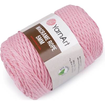 Stoklasa Pletací příze Macrame Rope Ø5 mm 500 g rozčesávací Balení: 1 ks, Varianta: 21 (762) růžová světlá 21 (762) růžová světlá