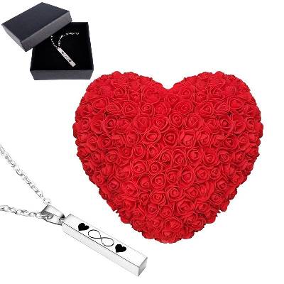 Сърце за Свети Валентин от рози 30см (b48k)