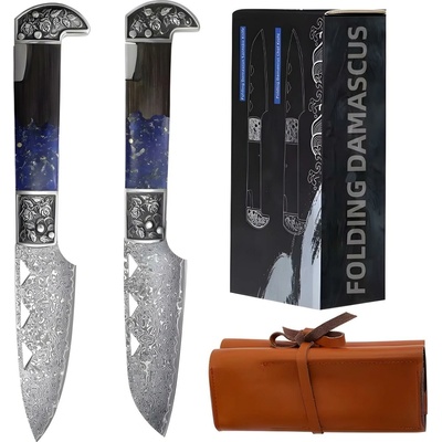 2x Damaškový outdoorový skladací CO-32810 - Modrá KP32810