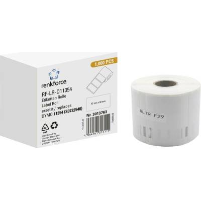 Renkforce etikety v roli kompatibilná náhradný DYMO DYMO 11354, S0722540 57 x 32 mm papier biela 1000 ks trvalé univerzá