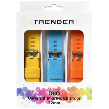 Trender Каишки Trender - Trio Groove Silicone, 22 mm, 3 броя, жълта/синя/оранжеващ (TR-TRIO38)