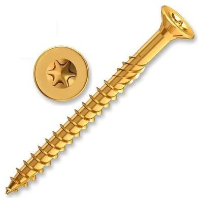 Konstrukční vrut 6,0x80 TX30, zápustná hlava, žlutý Zinek