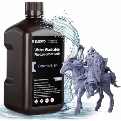 ELEGOO Water-washable Resin 2 kg, sivá 50.103.0127