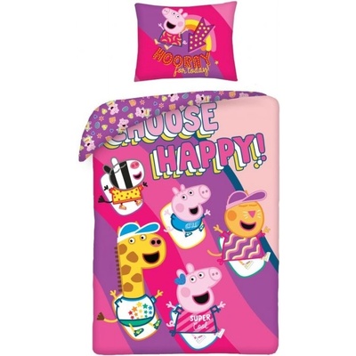 Halantex Детски спален комплект Halantex - Peppa Pig, Happy (PE-3262BL)
