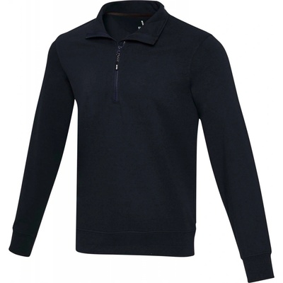 Unisex recyklovaný sveter Aware na štvrť zips Tin modrá Navy