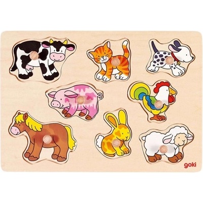 Goki Пъзел с дръжки Goki - Домашни животни (57632)