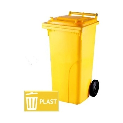 Meva plasová popolnica s vekom 120 l žltá MV-0004-4
