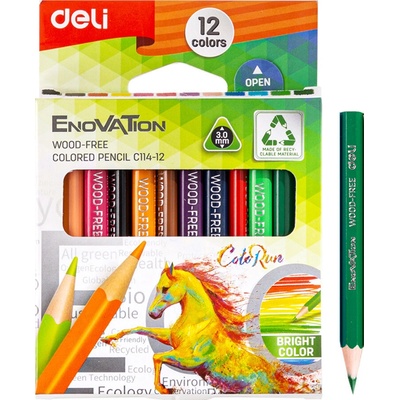 Deli ColoRun trojhranné pastelky 12 barev EC00400 C114 12
