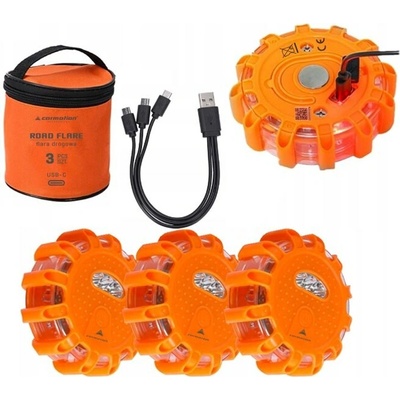 CARMOTION Magnetické výstražné puky 12+3 LED nabíjecí oranžový - 3 ks v taštičce – Hledejceny.cz