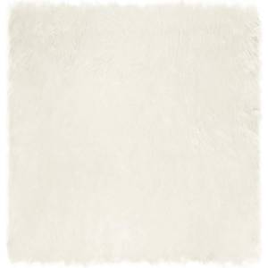 vidaXL Изкуствена овча килим TAFALLA Бяло 120 x 120 cm Полиестер (42021465)
