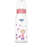 Wee Baby Стъклено шише Wee Baby Classic, 250 ml, розово с коте (876) - ozone