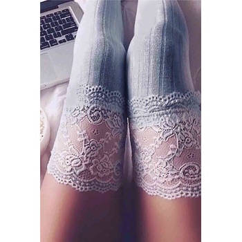 Underwear Wind Плетени чорапи с дантела - Сиви #310293 (310293_Сив)