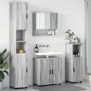 vidaXL Комплект мебели за баня 4 бр. Сив Сонома 61 x 35 x 64 см (3392969)