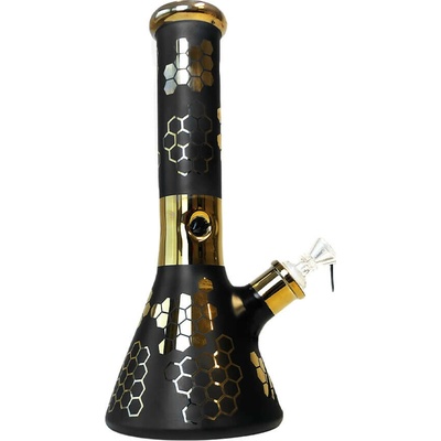 Black Sheep Sklenený Bong Black Bee Hexagon Triple Thick 32 cm