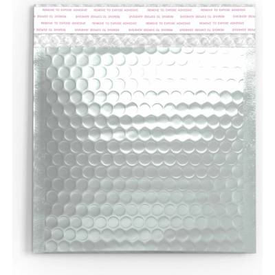 Lesklé metalické bublinkové obálky - 165 x 165 mm - Tmavošedá