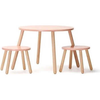 Kid's Concept Dětský stůl a židle stoličky meruňkový set