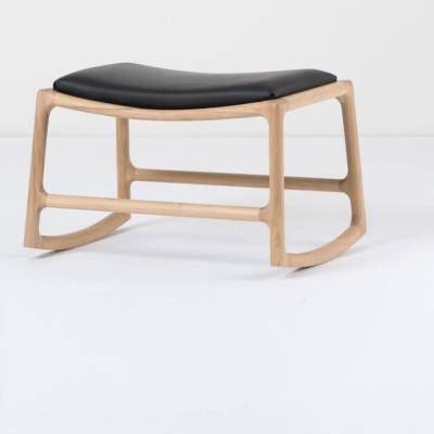 Gazzda Dedo podnožka černá/přírodní 62 cm, 40 cm, 46 cm